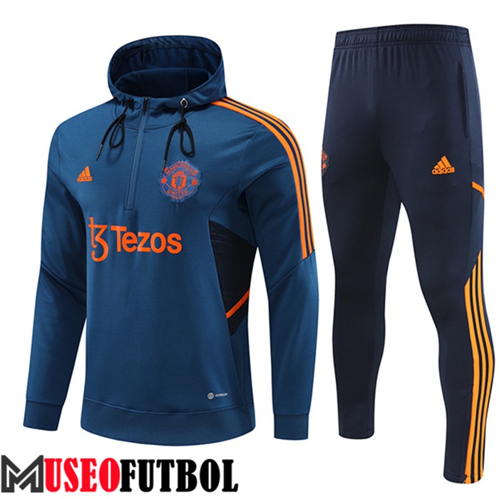 Chaqueta Con Capucha Rompevientos Manchester United Azul 2022/2023