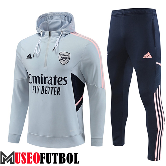 Chaqueta Con Capucha Rompevientos Arsenal Gris Claire 2022/2023