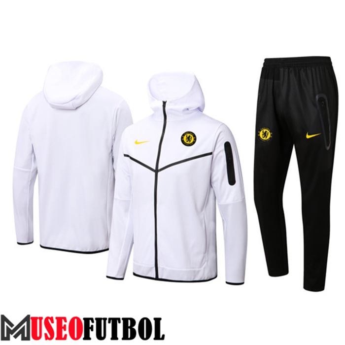 Chaqueta Con Capucha Chandal Futbol FC Chelsea Blanco 2022/2023