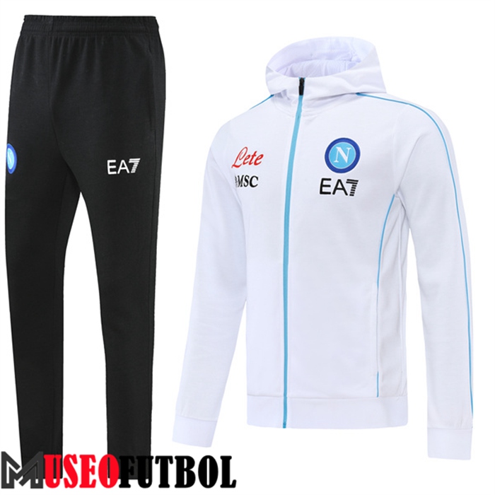 Chaqueta Con Capucha Chandal SSC Napoli Blanco 2022/2023