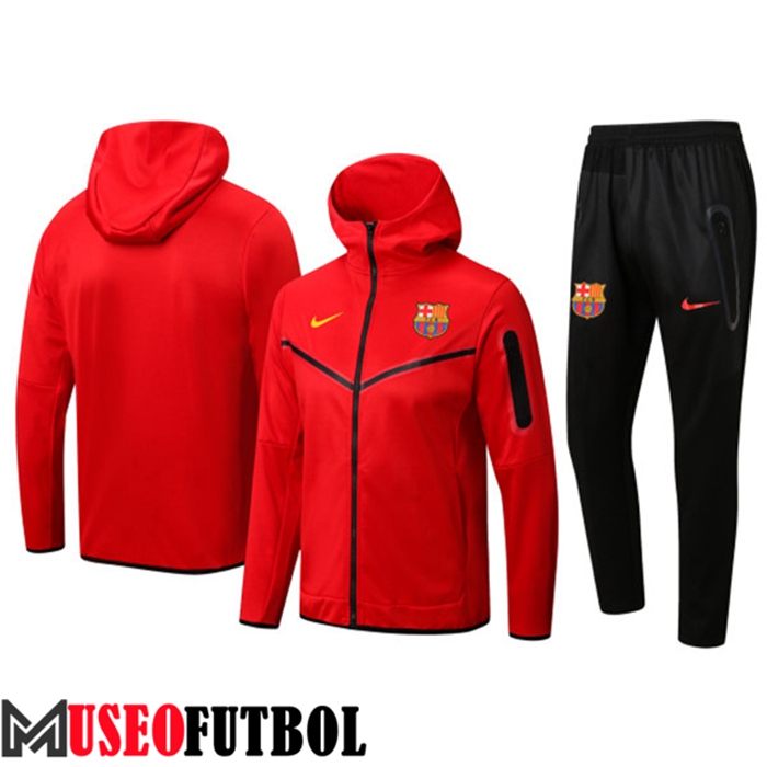 Chaqueta Con Capucha Chandal Futbol FC Barcelona Rojo 2022/2023