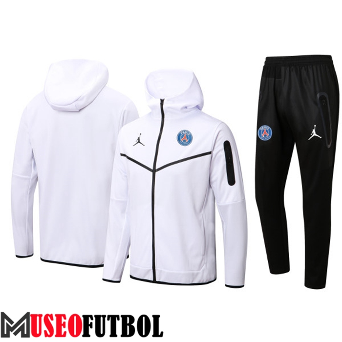 Chaqueta Con Capucha Chandal Futbol PSG Blanco 2022/2023