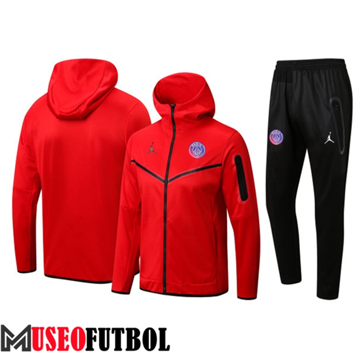 Chaqueta Con Capucha Chandal Futbol Jordan PSG Rojo 2022/2023