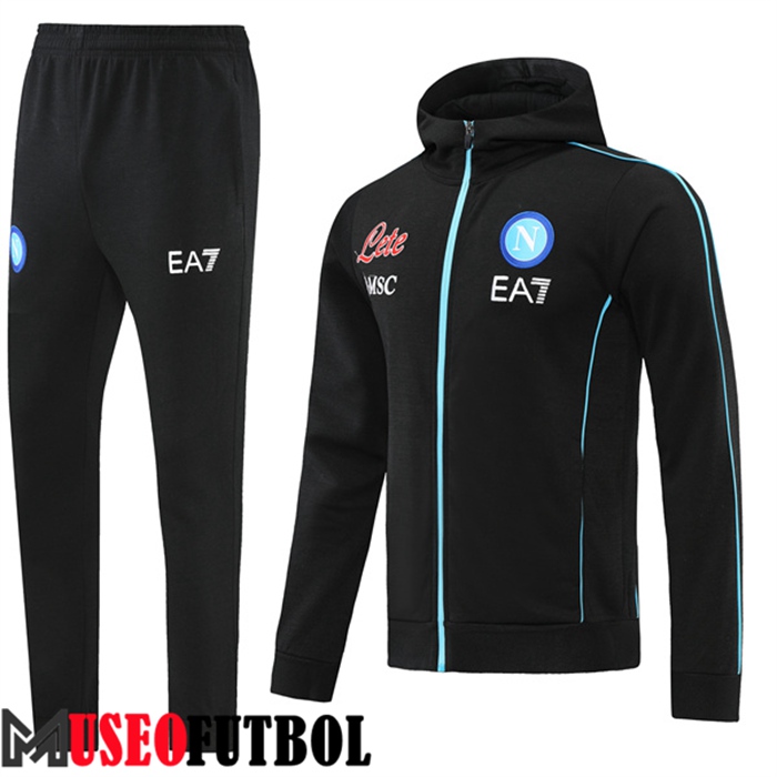 Chaqueta Con Capucha Chandal SSC Napoli Negro 2022/2023