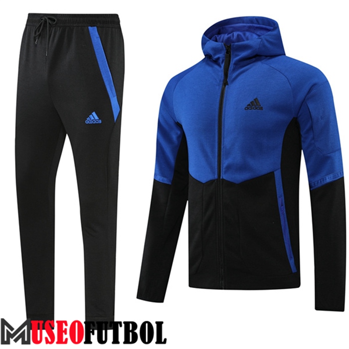 Chaqueta Con Capucha Chandal Futbol Adidas Azul/Negro 2022/2023