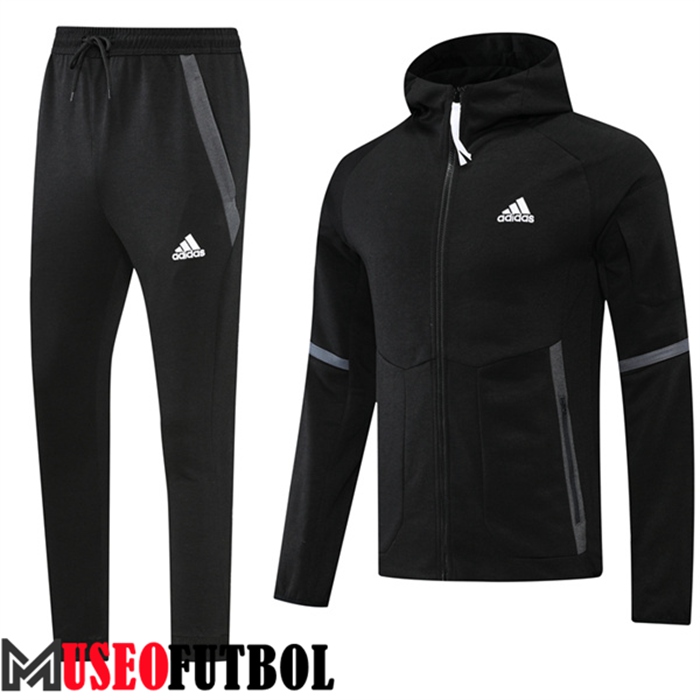 Chaqueta Con Capucha Chandal Futbol Adidas Negro 2022/2023