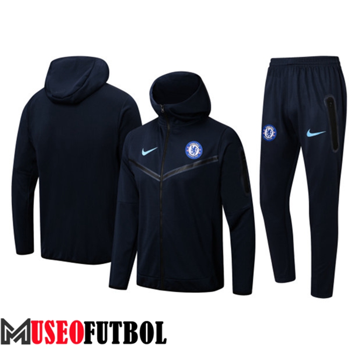 Chaqueta Con Capucha Chandal Futbol FC Chelsea Azul Marin 2022/2023