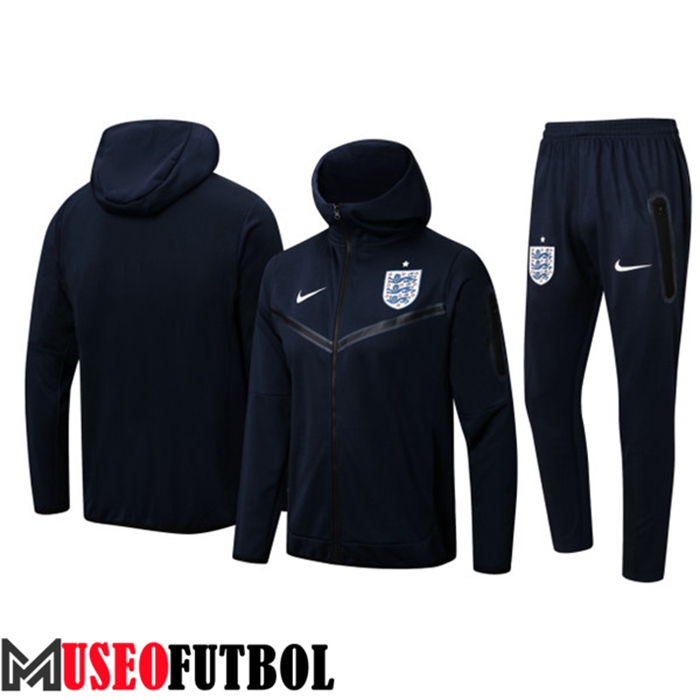 Chaqueta Con Capucha Chandal Futbol Inglaterra Azul Marin 2022/2023