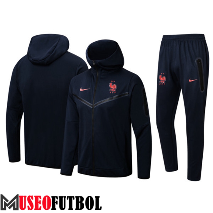 Chaqueta Con Capucha Chandal Futbol Francia Azul Marin 2022/2023