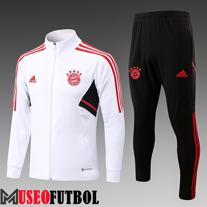 Chandal Futbol - Chaqueta Bayern Munich Ninos Blanco 2022/2023