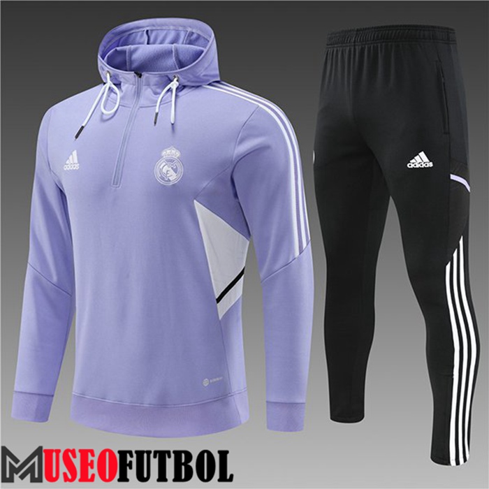 Chaqueta Con Capucha Chandal Futbol Real Madrid Ninos Púrpura 2022/2023