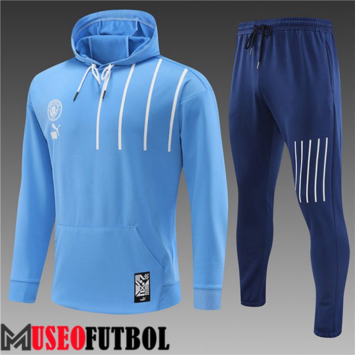 Chaqueta Con Capucha Chandal Futbol Manchester City Ninos Azul Claro 2022/2023