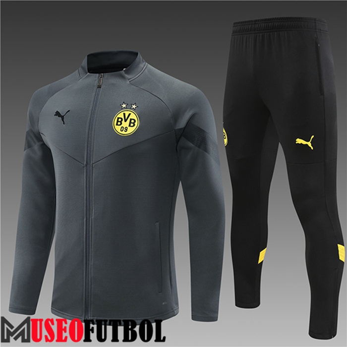 Chandal Futbol - Chaqueta Dortmund Ninos Gris 2022/2023