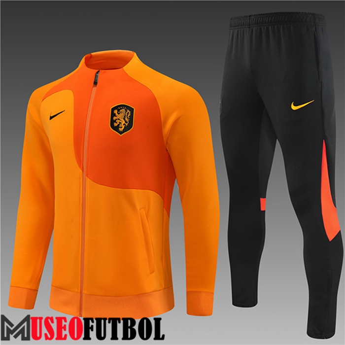 Chandal Futbol - Chaqueta Países Bajos Ninos Naranja 2022/2023