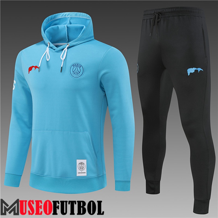 Chaqueta Con Capucha Chandal Futbol PSG Ninos Azul Claro 2022/2023