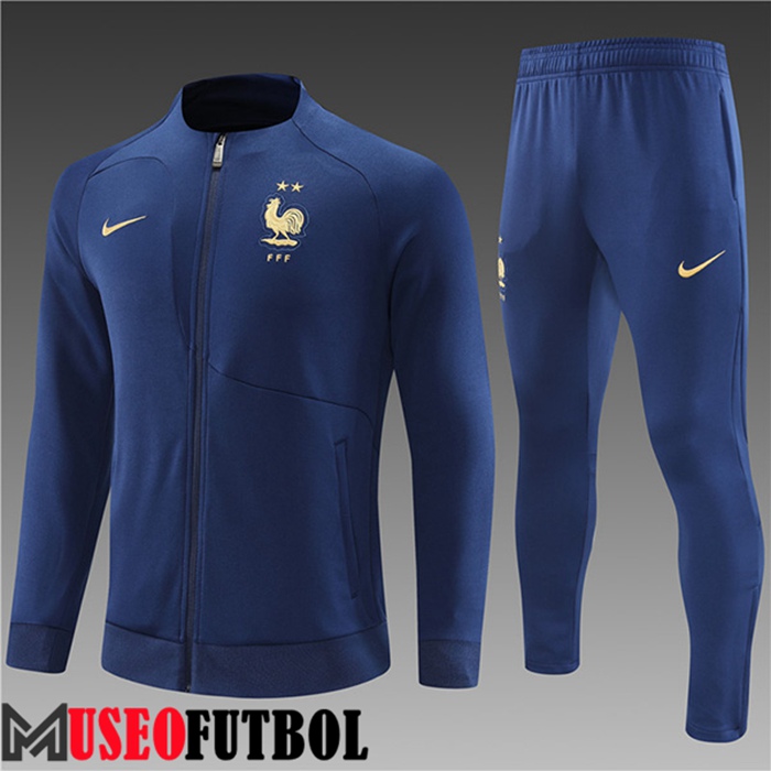 Chandal Futbol - Chaqueta Francia Ninos Azul Marino 2022/2023