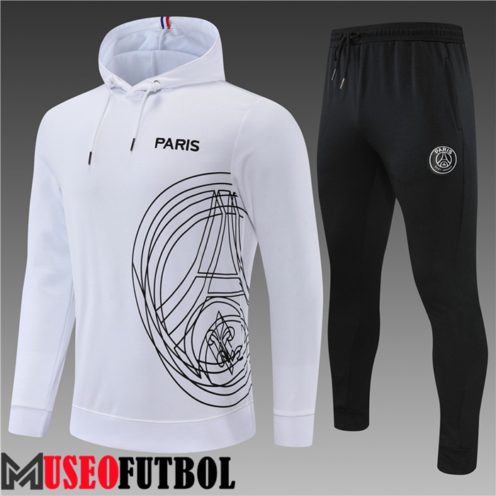 Chaqueta Con Capucha Chandal Futbol PSG Ninos Blanco 2022/2023