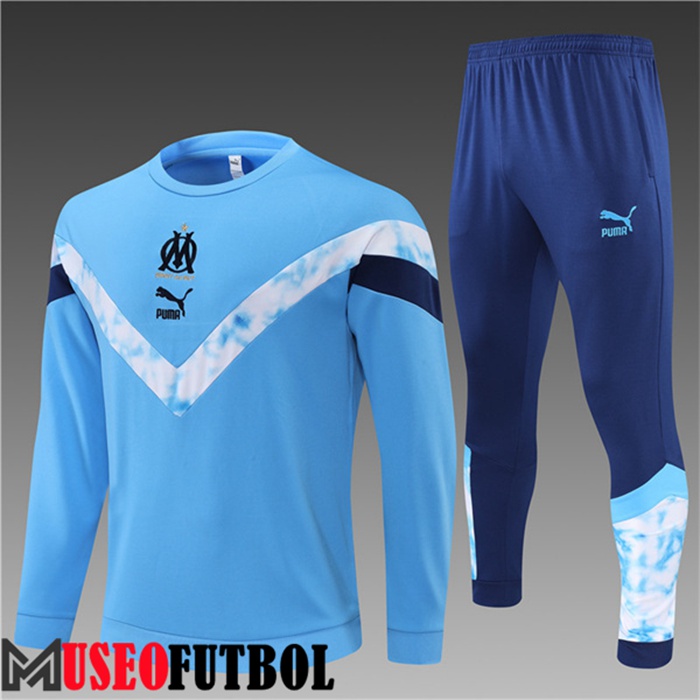 Chandal Equipos De Futbol Marsella OM Ninos Azul Claro/Blanco 2022/2023