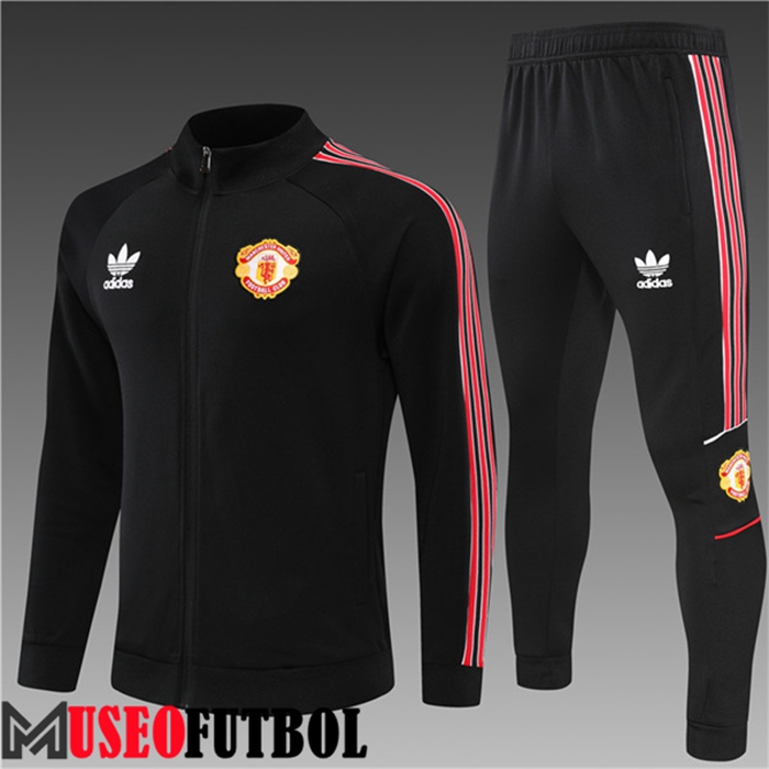 Chaqueta Chandal Futbol Manchester United Ninos Negro 2022/2023