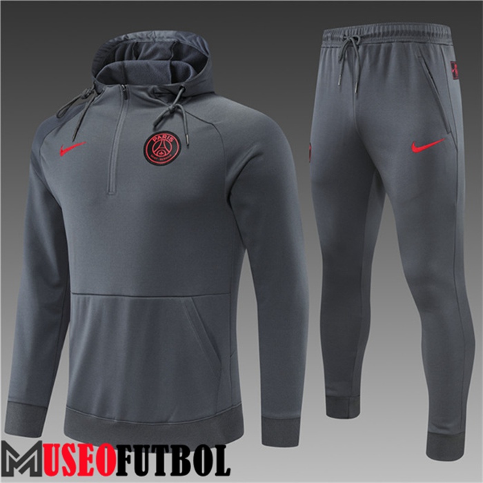 Chaqueta Con Capucha Chandal Futbol PSG Ninos Gris 2022/2023