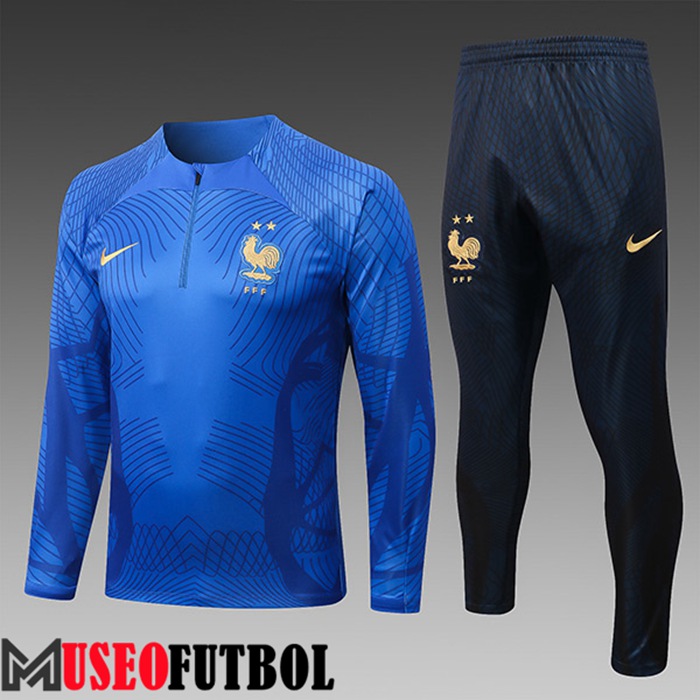 Chandal Equipos De Futbol Francia Ninos Pattern Azul 2022/2023