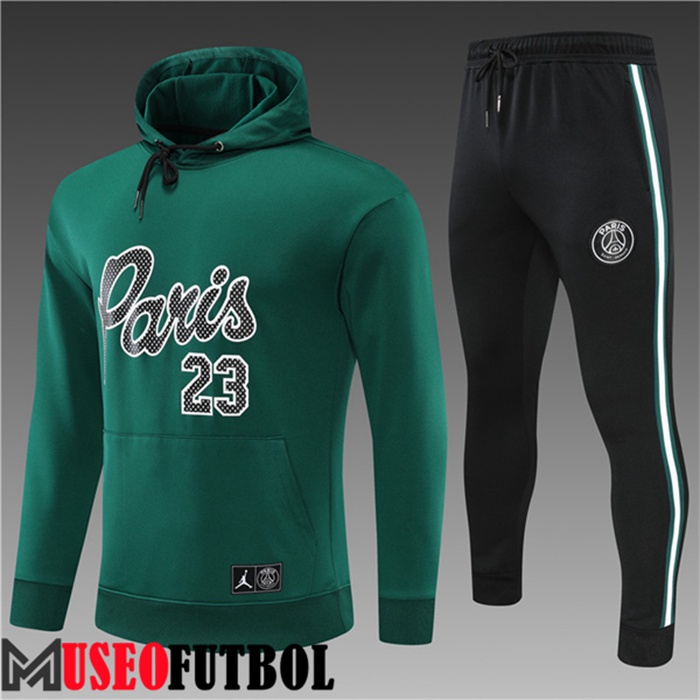 Chaqueta Con Capucha Chandal Futbol PSG Ninos Verde 2022/2023