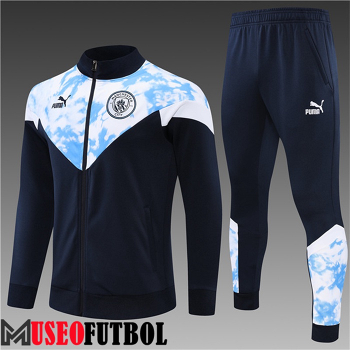 Chandal Futbol - Chaqueta Manchester City Ninos Azul Marin/Blanco 2022/2023