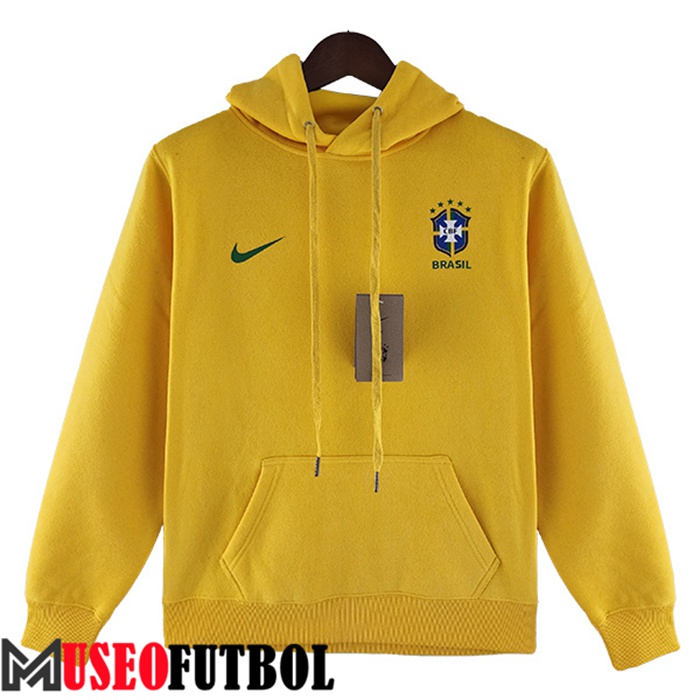 Sudadera De Entrenamiento Capuche Brasil Amarillo 2022/2023