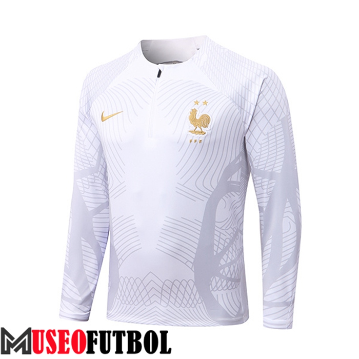 Sudadera De Entrenamiento Francia Blanco/Gris 2022/2023