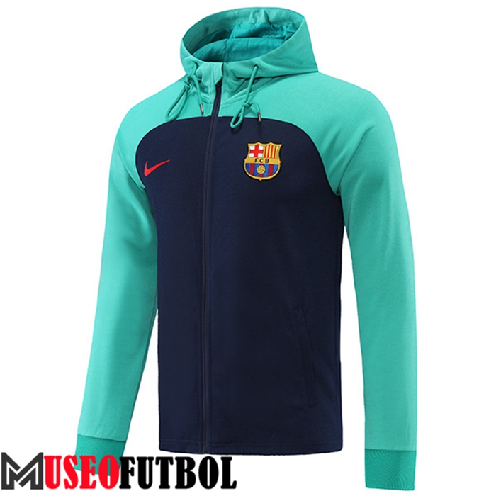 Chaqueta Con Capucha FC Barcelona Azul/Verde 2022/2023