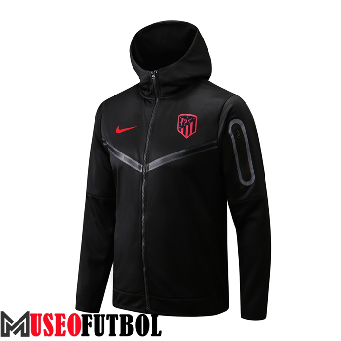 Chaqueta Con Capucha Atletico Madrid Negro 2022/2023