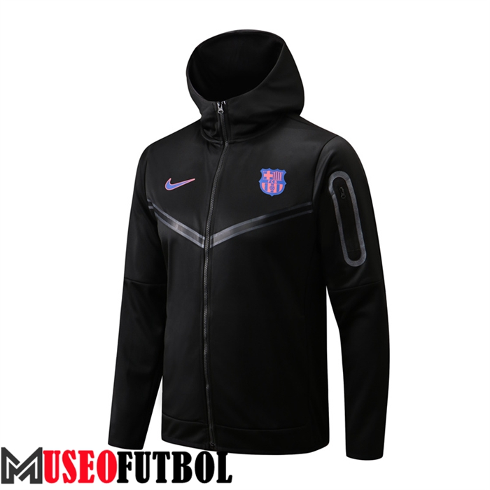 Chaqueta Con Capucha FC Barcelona Negro 2022/2023