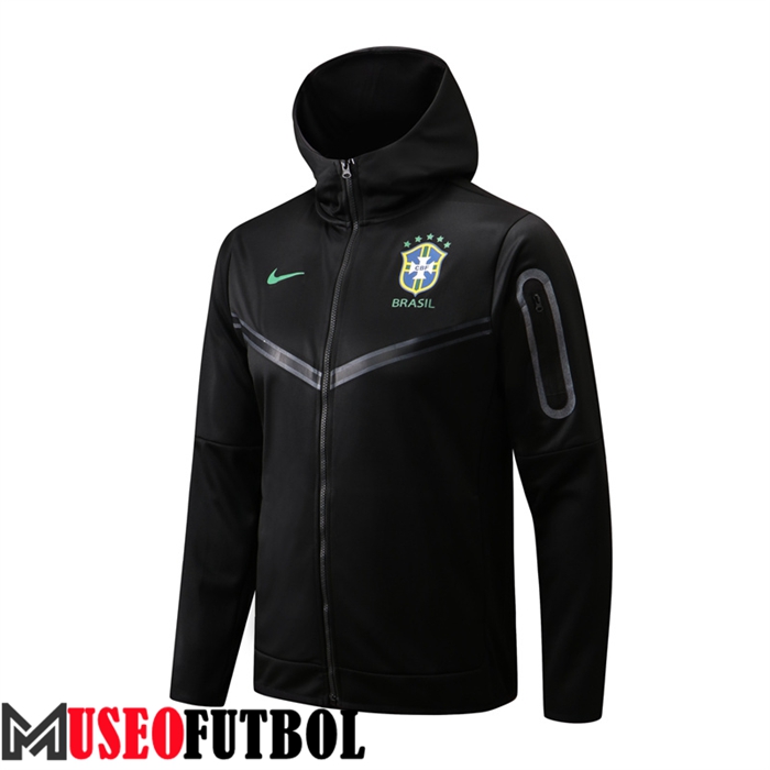 Chaqueta Con Capucha Brasil Negro 2022/2023