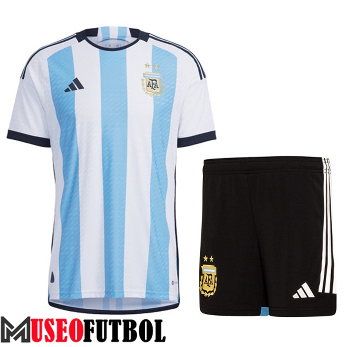 Camiseta Argentina Primera + Cortos Copa Del Mundo 2022