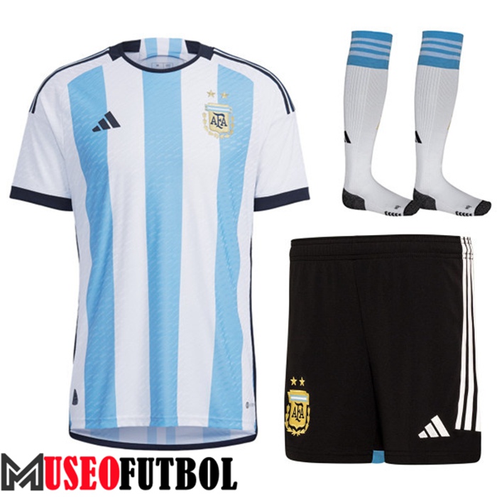 Camiseta Argentina Primera (Cortos + Calcetines) Copa Del Mundo 2022