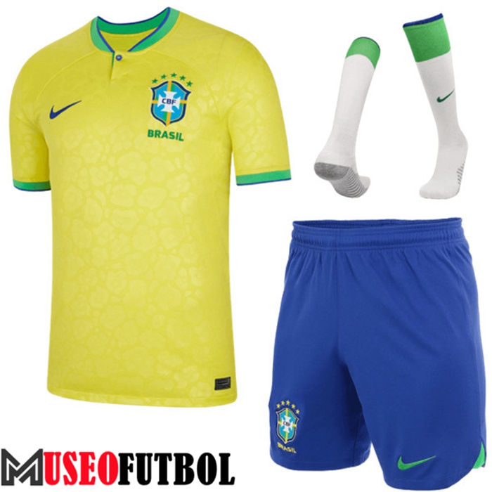 Camiseta Brasil Primera (Cortos + Calcetines) Copa Del Mundo 2022