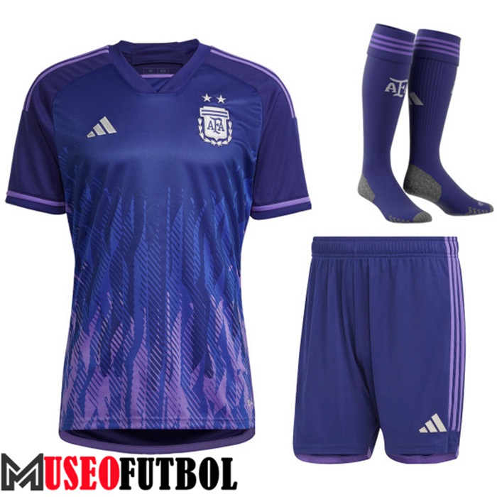 Camiseta Argentina Segunda (Cortos + Calcetines) Copa Del Mundo 2022