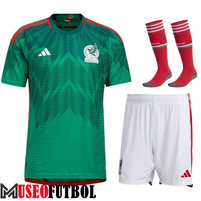 Camiseta Mexico Primera (Cortos + Calcetines) Copa Del Mundo 2022