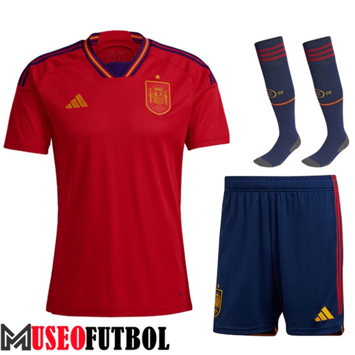 Camiseta España Primera (Cortos + Calcetines) Copa Del Mundo 2022