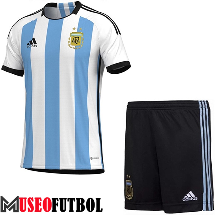 Camiseta Argentina Ninos Primera Copa Del Mundo 2022