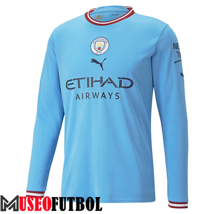 Camiseta Manchester City Manga Largas Primera 2022/2023