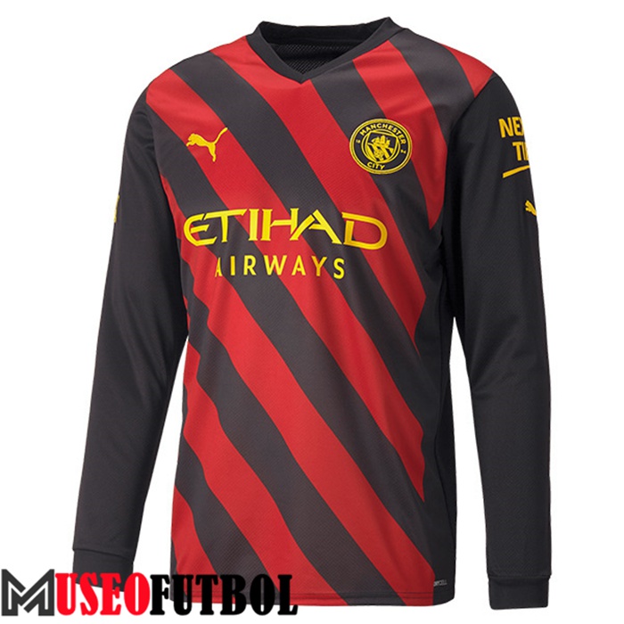 Camiseta Manchester City Segunda Manga Larga 2022/2023