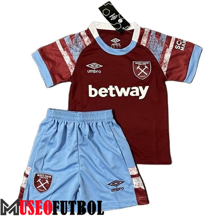 Camiseta West Ham Ninos Primera 2022/2023