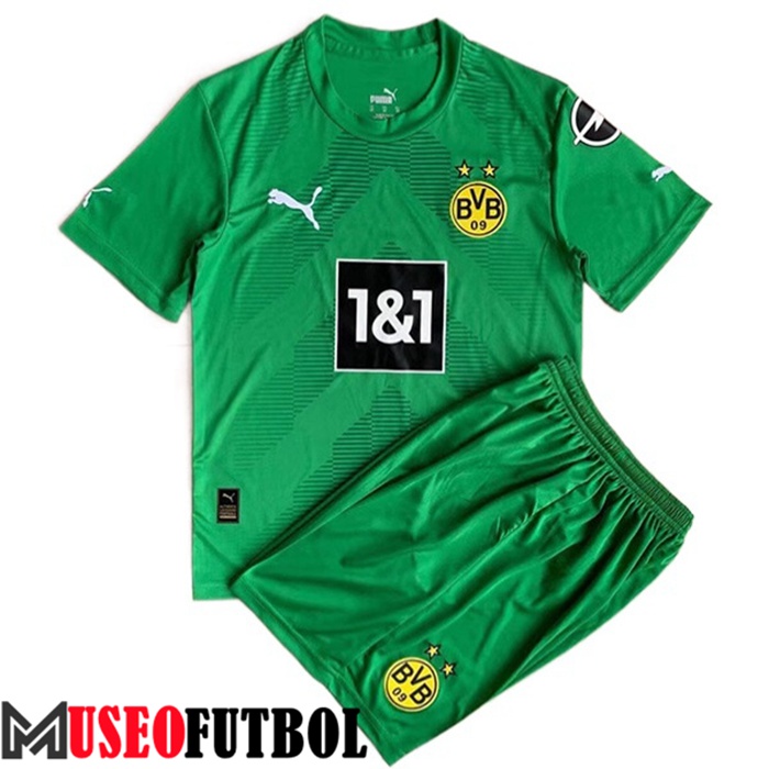 Camiseta Dortmund Ninos Portero Verde 2022/2023