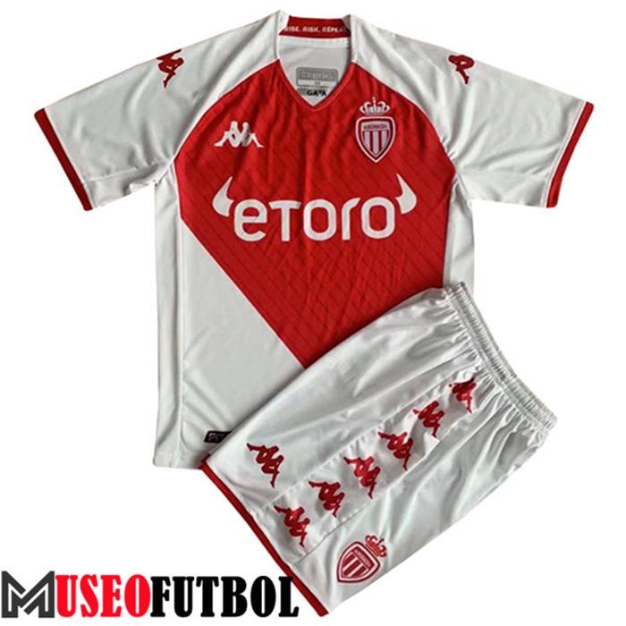 Camiseta AS Monaco Ninos Primera 2022/2023